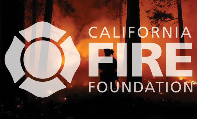 Logo of the California Fire Foundation, featuring the outline of the state of California in white against a red background, with the organization's acronym 'Cal Fire' prominently displayed at the center.